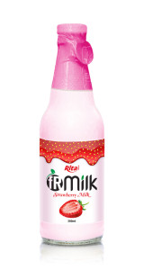 300ml Strawberry milk Glass bottle